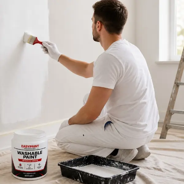 Vopsea lavabila 500 ml, pensula aplicare pentru reparatii rapide