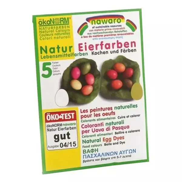Vopsea Naturala pentru Oua, 5 Plicuri x 4 g, 5 Culori