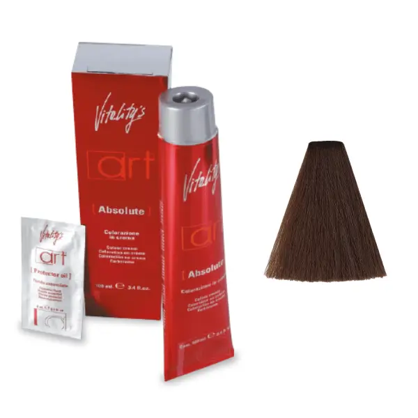 Vopsea permanenta de par Vitality's Art Absolute cu amoniac 6/0 Blond Inchis 100ml