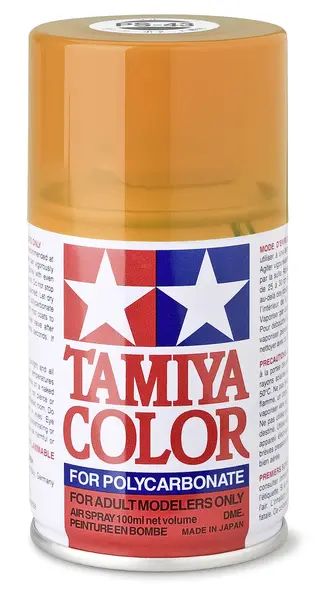 Vopsea spray Tamiya pentru suprafete transparente din policarbonat - PS-43 Translucent Orange (100 ml) (TAM86043)