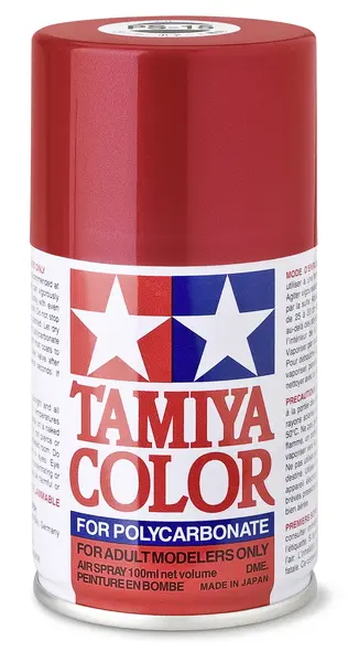Vopsea spray Tamiya pentru suprafete transparente din policarbonat - PS-15 Metallic Red (100 ml) (TAM86015)