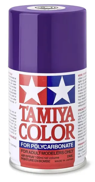 Vopsea spray Tamiya pentru suprafete transparente din policarbonat - PS-10 Purple (100 ml) (TAM86010)
