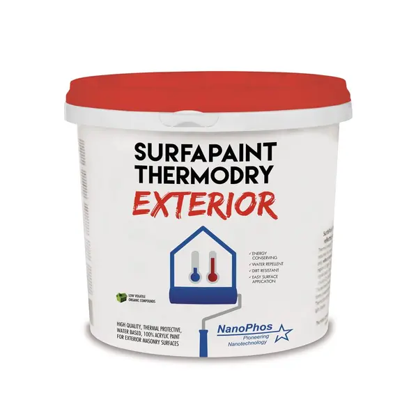 Vopsea Termoizolantă Exterior, Nano SurfaPaint ThermoDry, Alba, 10L