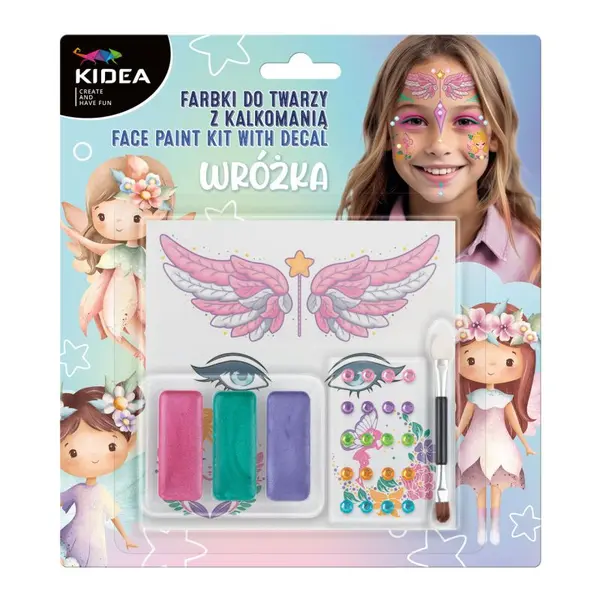 Vopsele pentru față cu diamante și stickere Kidea – Zână