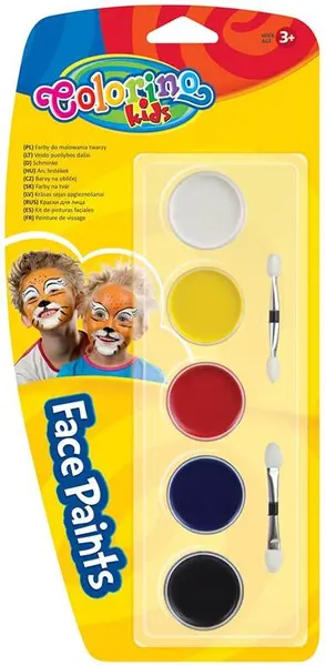 Vopsele pentru pictură pe față Colorino Kids – 5 culori