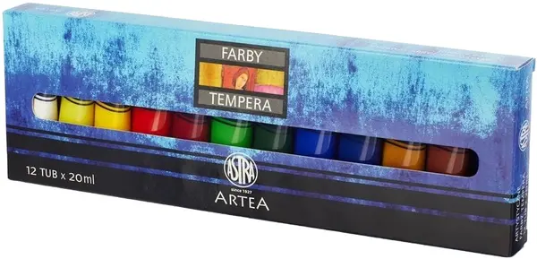 Vopsele tempera Astra - 12 culori, 20 ml