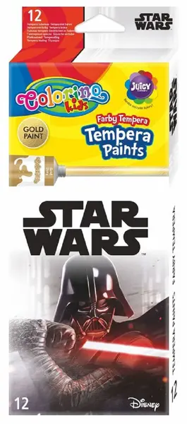 Vopsele tempera Colorino Marvel Star Wars 12 culori in tuburi 12 ml,
