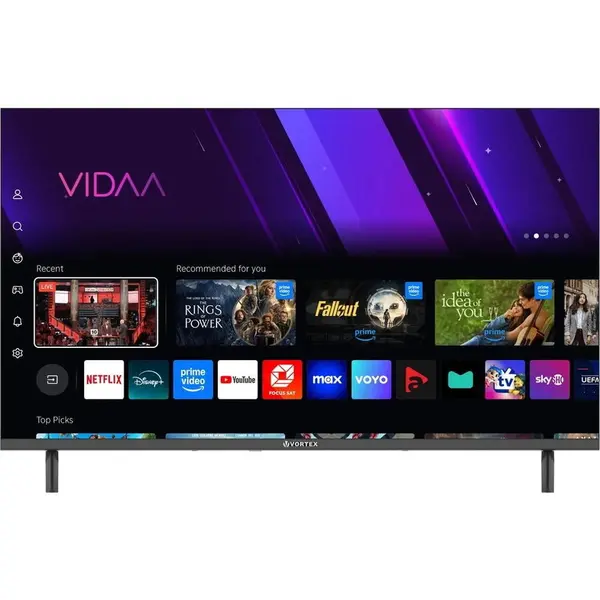 Vortex Televizor LED Smart VORTEX V40F401VS, Full HD, 101cm, Wifi, Sistem operare Vidaa, Margini subtiri, Netflix, Youtube, Hbo, Clasa E, Negru