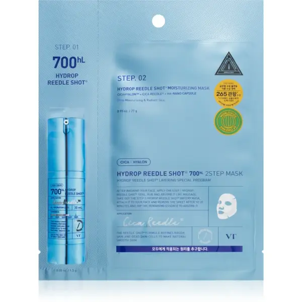 VT Cosmetics Hydrop Reedle Shot 700hL 2 Step Mask mască de hidratare profundă pentru tratarea tenului în două faze 28.5 g