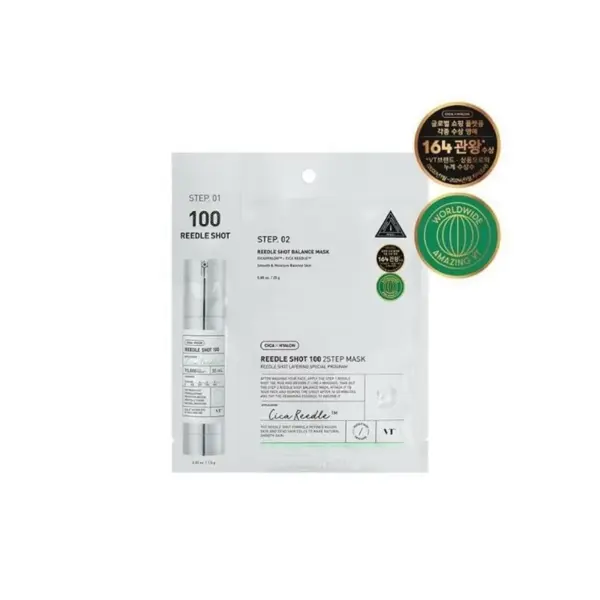 VT Cosmetics Mild Reedle Shot 100 2-Step Mask Mască facială în doi pași cu microneedle Volum 1 bucata.