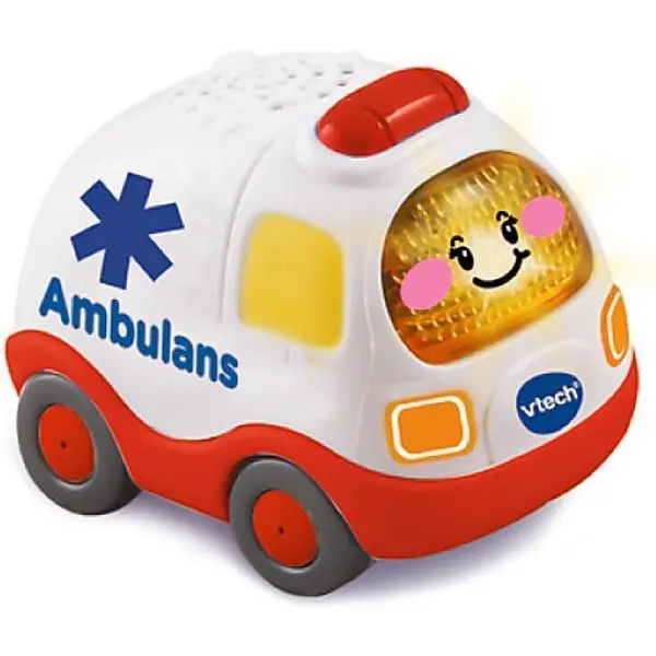 Vtech Jucarie interactiva Vtech Tut Tut Cars Ambulance, cu sunete si lumini, compatibila SmartPoint