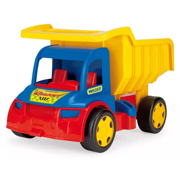 Wader Basculanta Gigant Truck - Wader, 55 cm, varsta intre 3-5 ani, Albastru-Rosu-Galben