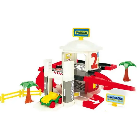 Wader Garaj de jucarie Wader Garage with a lift - 2 levels, 2 nivele, lift, include masinuta