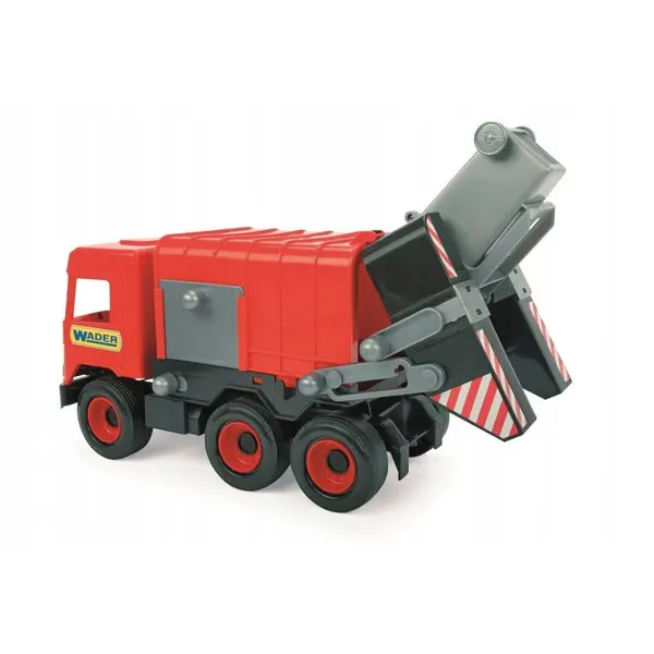 Wader Masina de gunoi, Wader, Plastic, 38 cm, varsta 6-9 ani, Rosu-Gri