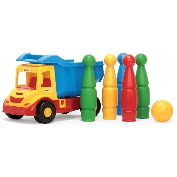 Wader Masinuta Wader - Set cu popice, varsta peste 3 ani, Multicolora