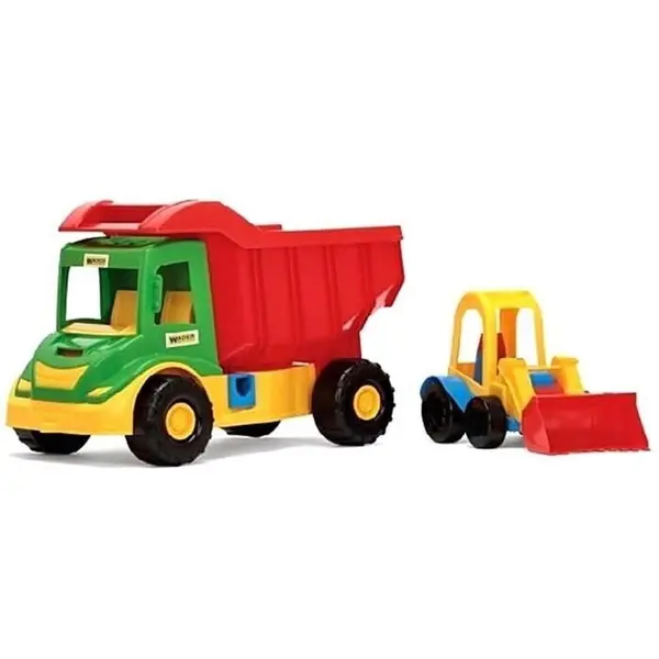 Wader Set de Jucarii Wader, Camion cu Basculanta si Excavator Buggy, 38x25x20 cm, varsta peste 1 an, Multicolor