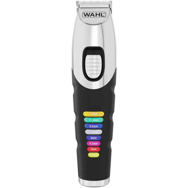Wahl Aparat de tuns barba Wahl Color Trim 09893-0443, 100 – 240 V, 50-60 Hz, husa inclusa, Negru-Argintiu (09893.0443)