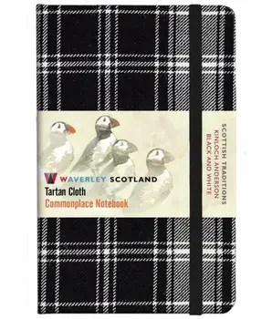 Waverley S.T. (M): Black & White Pocket Genuine Tartan Cloth Commonplace Notebook, Hardback/***