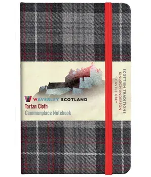 Waverley S.T. (M): Castle Grey Pocket Genuine Tartan Cloth Commonplace Notebook, Hardback/***