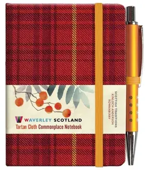 Waverley S.T. (S): Rowanberry Mini with Pen Pocket Genuine Tartan Cloth Commonplace Notebook, Hardback/***