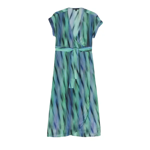 Waves print dress green M
