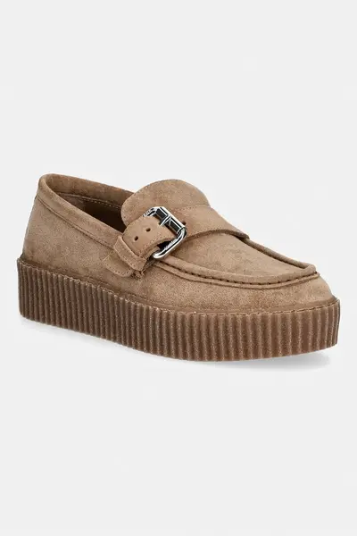 Weekend Max Mara loafers slip-on pentru femei din piele întoarsă