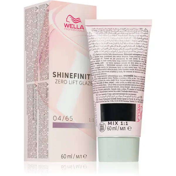 Wella Professionals Shinefinity Zero Lift Glaze vopsea de păr demipermanentă culoare 04/65 - Deep Cherry 60 ml