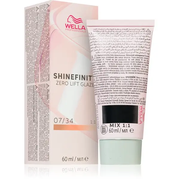 Wella Professionals Shinefinity Zero Lift Glaze vopsea de păr demipermanentă culoare 07/34 - Paprika Spice 60 ml