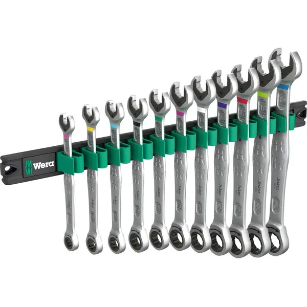 Wera Cheie inelara cu clichet cu functie de fixare, Wera 9630 Banda magnetica 6000 Joker 1, Cheie cu 11 bucati