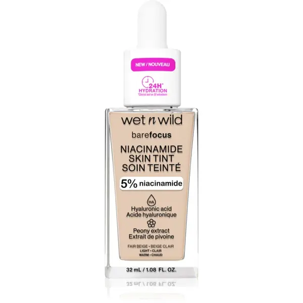 Wet n Wild BareFocus Niacinamide Skin Tint machiaj ușor de hidratare culoare Fair Beige (Warm) 32 ml
