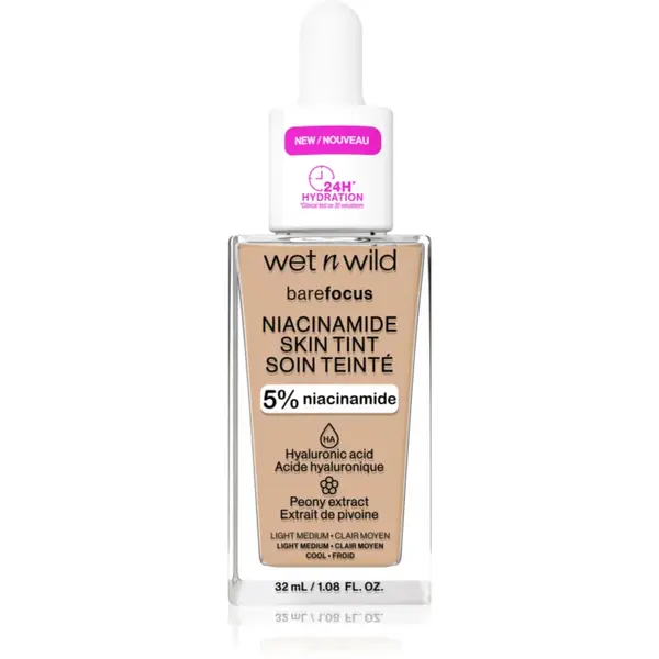 Wet n Wild BareFocus Niacinamide Skin Tint machiaj ușor de hidratare culoare Light Medium (Cool) 32 ml