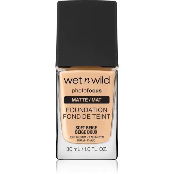 Wet n Wild PhotoFocus Make-up lichid matifiant culoare Soft Beige 30 ml