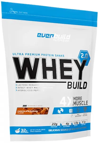 Whey Build 2.0, fursecuri cu cremă, 1000 g, Everbuild