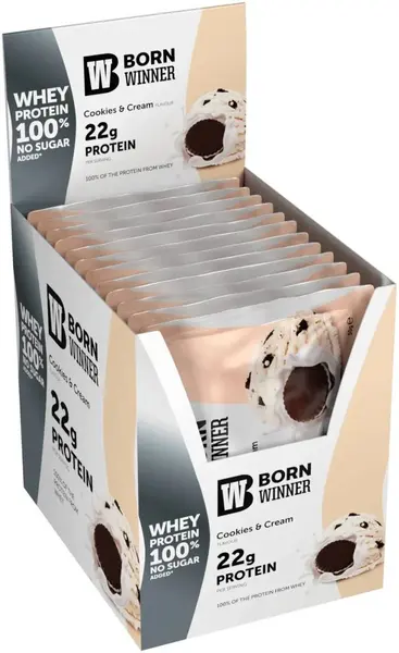 Whey Protein Blend, fursecuri cu cremă, 12 bucăți, Born Winner