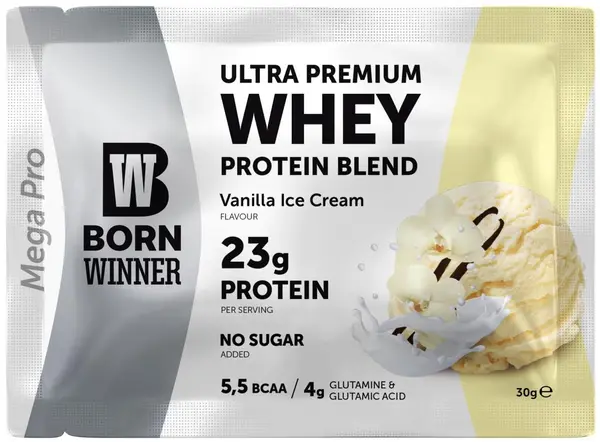 Whey Protein Blend, vanilie înghețată, 30 g, Born Winner