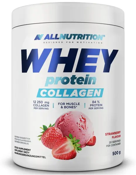 Whey Protein Collagen, căpșună, 500 g, AllNutrition