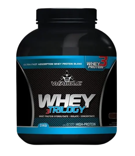 Whey Trilogy Standard cu aroma de Capsuni, 2kg, Vitabolic