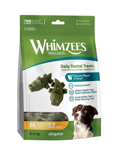 WHIMZEES Recompense Dentare Aligator, pentru caini M 12 buc.