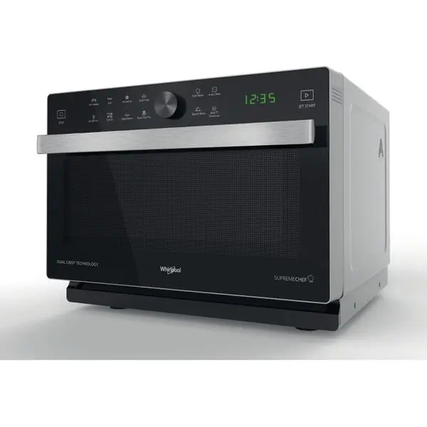 Whirlpool Cuptor cu microunde, Whirlpool MWSC 833 SB, 33l, 900W, CrispFry, Curatare automata, Argintiu