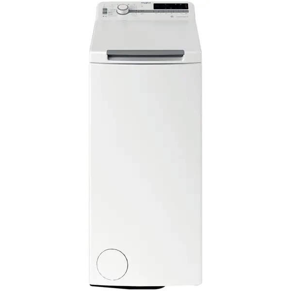 Whirlpool Masina de spalat rufe cu incarcare verticala Whirlpool TDLR7231BSEU, 7 kg, 1200 rpm,Clasa D, Motor Inverter, Display digital, Tehnologia al-6lea Simt, Alb