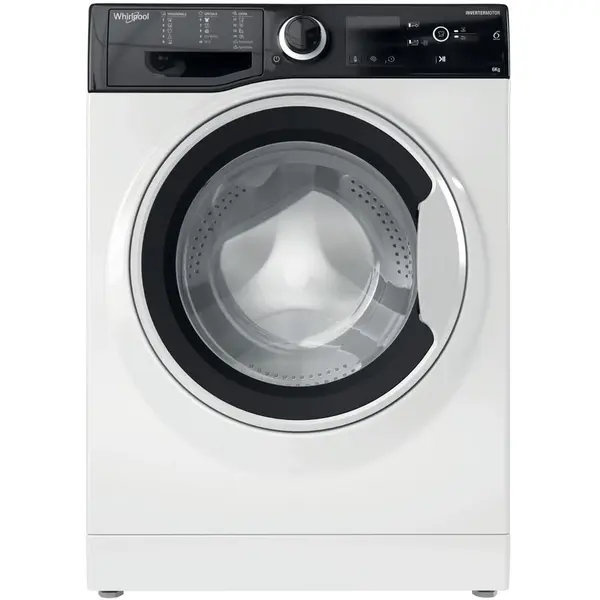 Whirlpool Masina de spalat rufe slim Whirlpool WRBSS 6249 S EU, 6 kg, 1200 rpm, Clasa C, Motor Inverter, Display digital, Alb-Negru