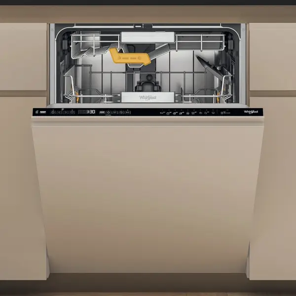 Whirlpool Masina de spalat vase incorporabila MaxiSpace Whirlpool W8I HP42 L, SpaceClean, Al 6-lea Simt, Capacitate 14 seturi, 10 programe, Clasa C, Negru