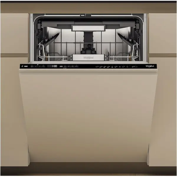Whirlpool Masina de spalat vase incorporabila Whirlpool W7IHP42L, 15 seturi, 10 programe, MaxiSpace, Tehnologia Al 6-lea Simt, NaturalDry, Clasa C, PowerCleanPro, Pornire cu intarziere, 60 cm