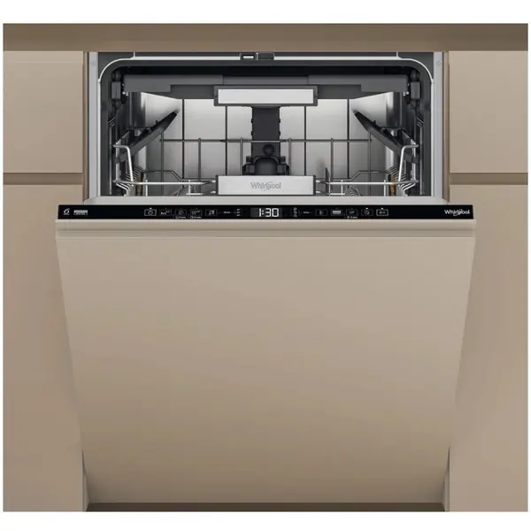 Whirlpool Masina de spalat vase incorporabila Whirlpool W7IHT40T, 15 seturi, 8 programe, MaxiSpace, Tehnologia Al 6-lea Simt, NaturalDry, Clasa C, PowerCleanPro, Pornire cu intarziere, 60 cm