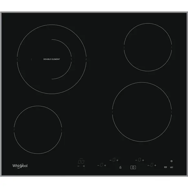 Whirlpool Plita electrica, Whirlpool, AKT 8601 IX, 59 cm, Negru