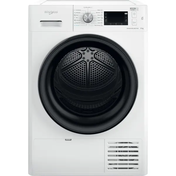 Whirlpool Uscator rufe Whirlpool FreshCare+ FFTM229X3BEE, Pompa de caldura, 9kg, Clasa C, Motor Inverter, Tehnologia al 6-lea Simt, Alb
