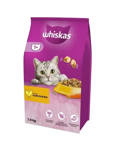 WHISKAS 1,4 kg hrana completa pentru pisici cu pui delicios