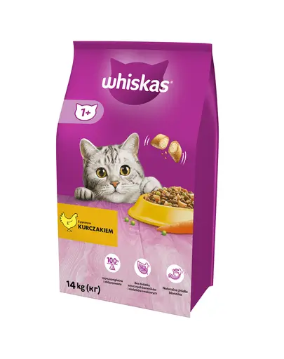 WHISKAS Adult hrana uscata pisici adulte, cu pui si legume 14kg