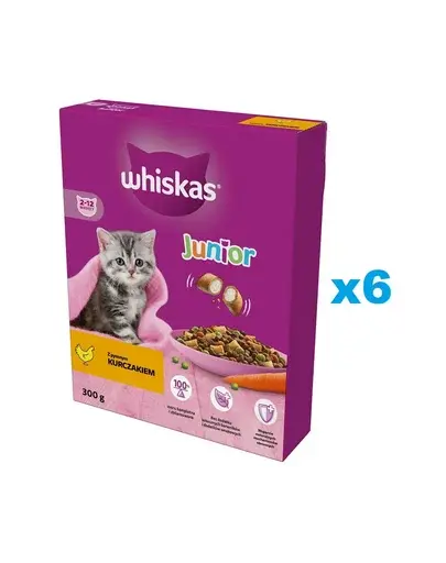 WHISKAS Junior 6x300 g hrana pentru pisoi cu pui delicios