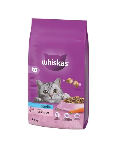 WHISKAS Sterile hrană cu somon 1,4 kg pisici sterilizate